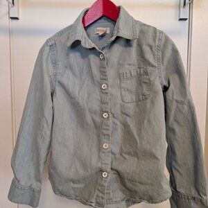Girls Cotton Denim Button-Up Shirt